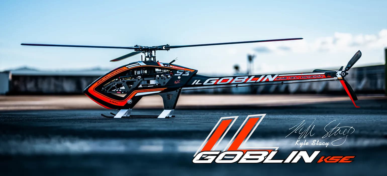 Helicóptero RC SAB Goblin KSE, uno de los modelos de competición que vendemos